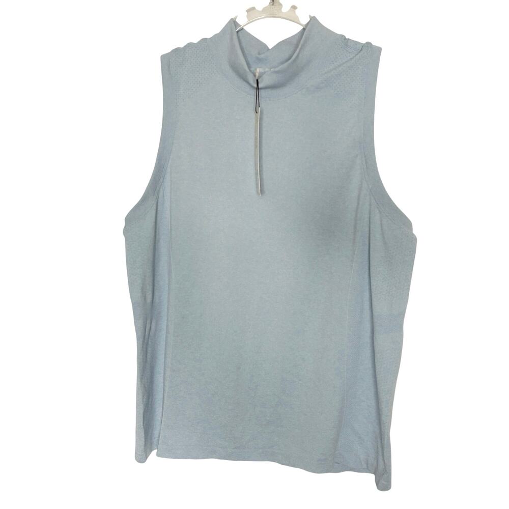 CALIA Carrie Underwood Light Blue Seamless Sleeveless Mock Tank NWT Womens Large